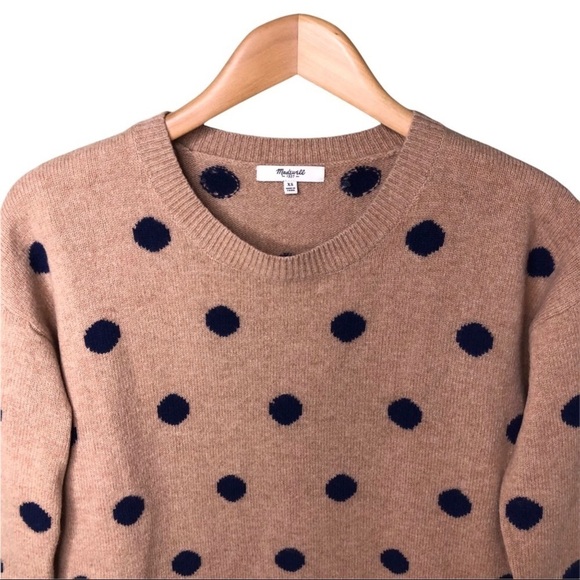 Madewell Dotted Crewneck Merino Wool Sweater Polka Dots Size XS Style AG265 - Picture 4 of 9